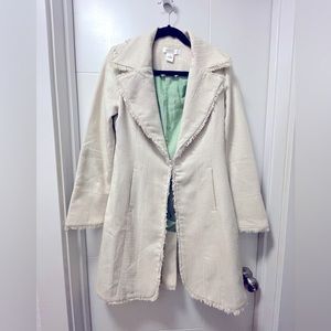 ~SOLD~WHBM Beige Tweed Coat